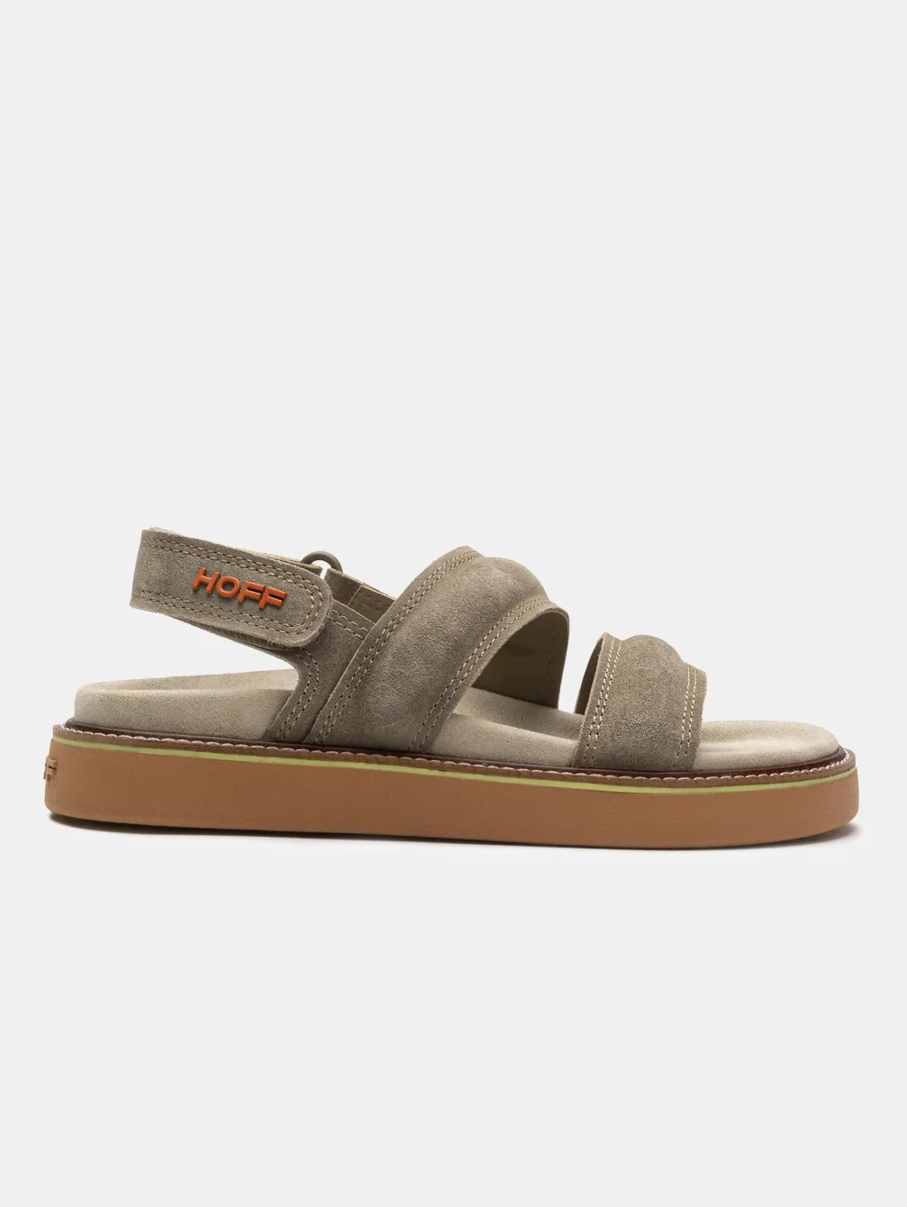 HOFF Sandal Leather Road Road Khaki>Dames Sandalen